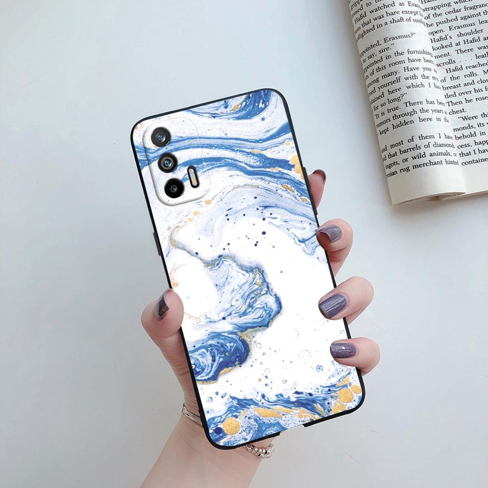 For Realme GT 5G Case RMX2202 Silicone Soft Lovely Cartoon Flower Phone Case For Realme GT 5G Cover Funda For RealmeGT 5G Coque