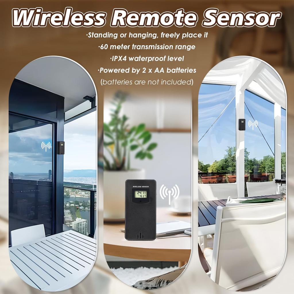 תחנת מזג אוויר מיני פנימית חיצונית, תחנת מזג אוויר ביתית עם תחזית מזג אוויר וברומטר מד טמפרטורה מד לחות, שעון מעורר, תצוגה דיגיטלית צבעונית