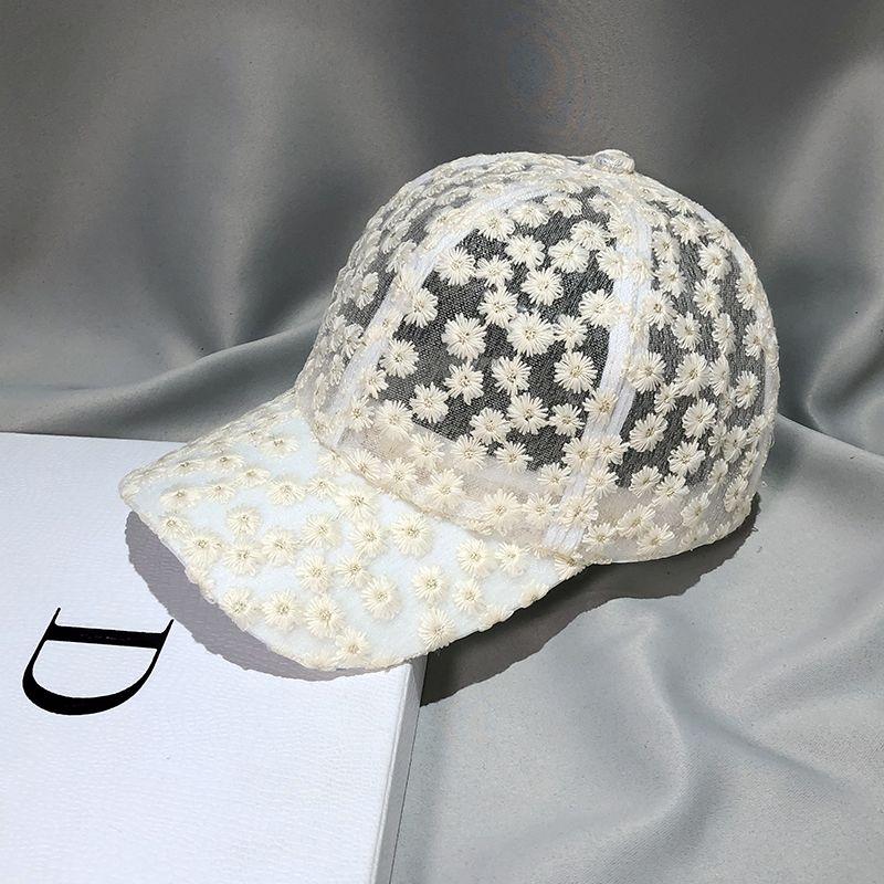 Hut Damen Sommer dünnes Mesh atmungsaktive Baseballkappe Sonnenschutz Sonnenhut klein frisch Chrysanthemenkappe Tide