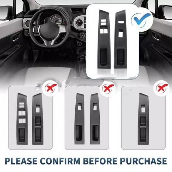 Driver Left 2-Door Window Switch Bezel Panel Cover For Toyota Yaris 2012-2014