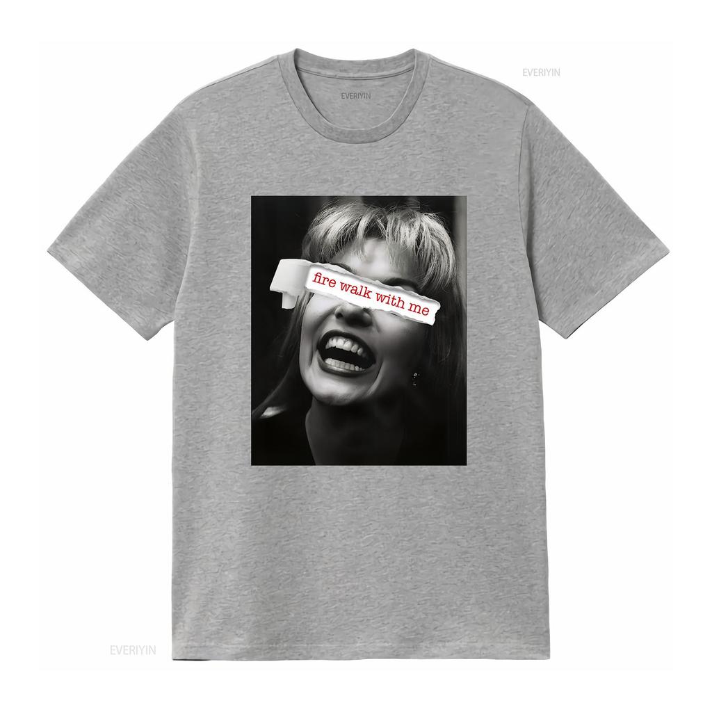 Fire walk with me SweaT T Shirt Twin Peaks Laura Palmer vintage Washed streetwear Stretched fashion Versatile homme graphic