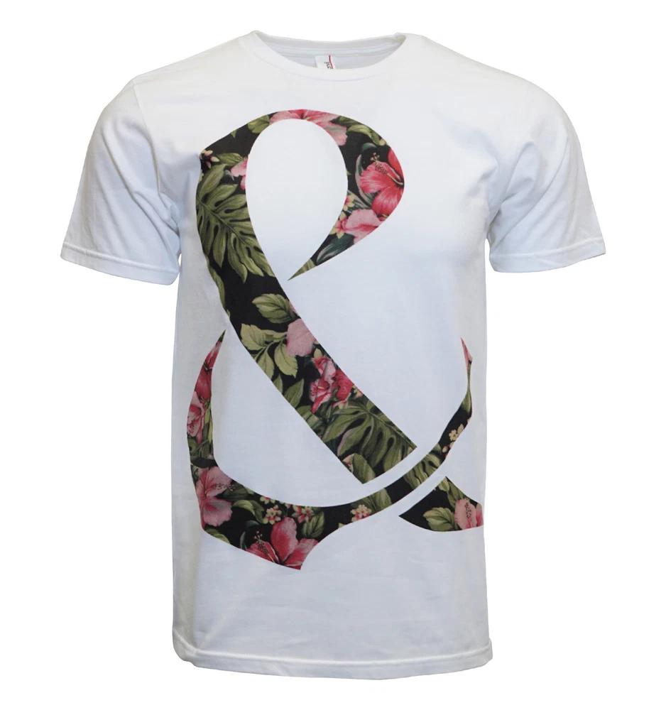 Of Mice Unisex Floral Ampersand Dollar Sign Unisex White T Shirt S