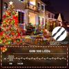 Longgoearn 60M 500 LED Outdoor Fairy Lights, Christmas Tree Lights Plug in 8 Modes Remote Control Mains Powered Waterproof String Lights for Garden,