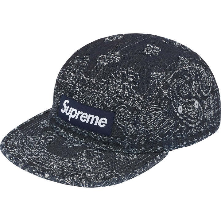 Supreme Bandana Jacquard Denim Camp Cap Indigo One-Size