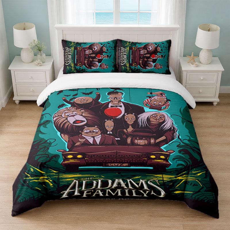 The Addams Family Bedroom 3Pcs Bedding Set Soft Bed Sheet Pillowcases Home Bedding Decoration