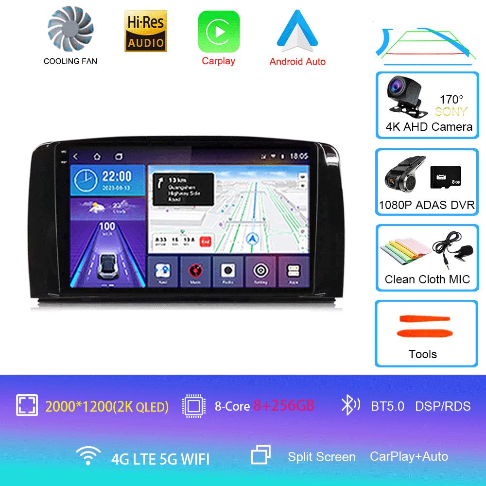 Android14 For Mercedes Benz R-class W251 R300 Car Radio Multimedia Video Player GPS Navigation Carplay Stereo 5G WIFI 360 Camera