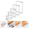 5Pcs/Set Rectangle Biscuit Mold Stainless Steel Dough Mold Pastry Decorating Fruit Cutter  Kitchen