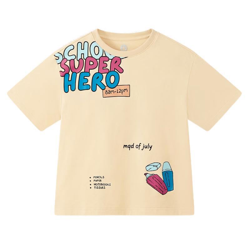 MQD Boys  College Style Letter Print Cotton T-Shirt 170