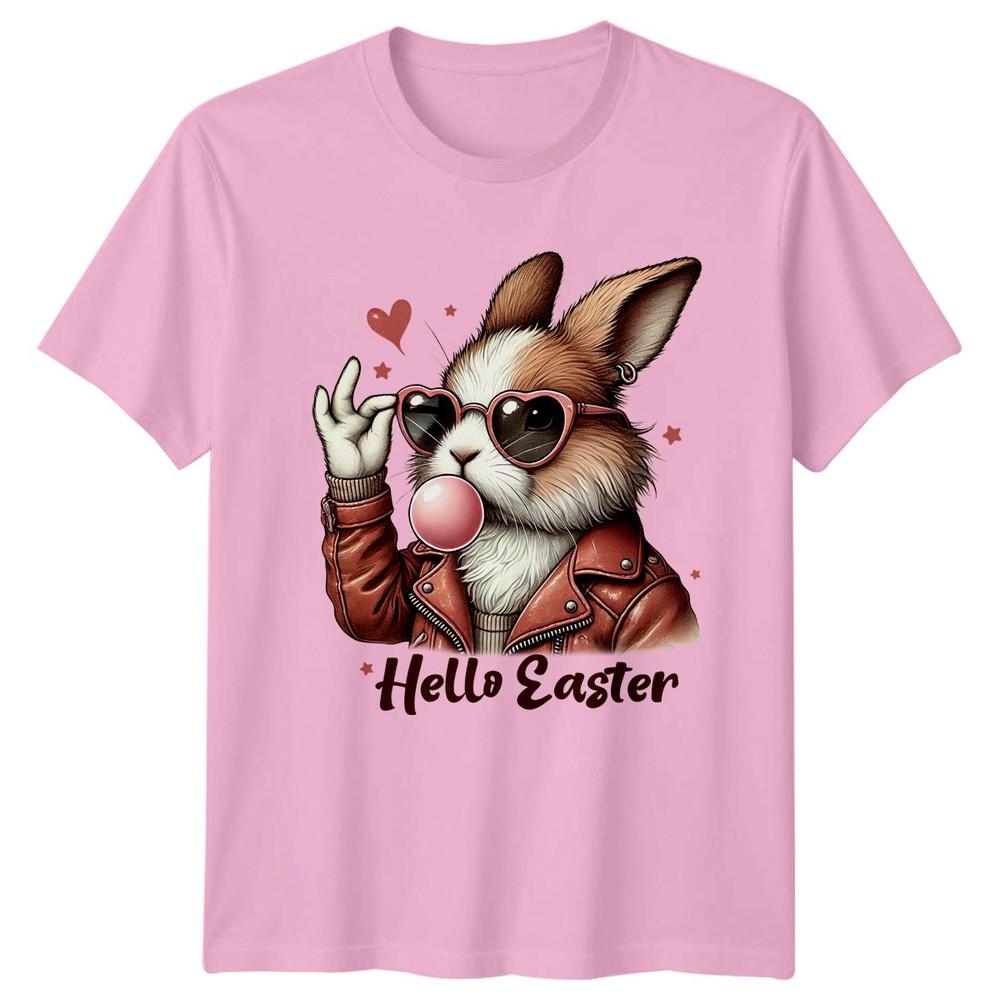Hello Easter Unisexs TShirt Anthropomorphic Bunny Holiday Easter Gift