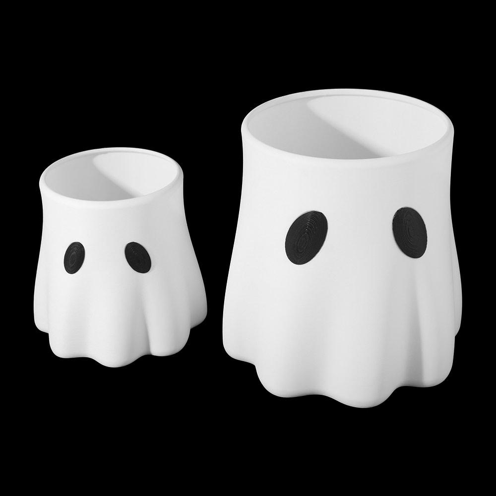 Durable Plastic Halloween Ghost Bucket Versatile Piece Candy Bowl Ghost Planter  Halloween Decor