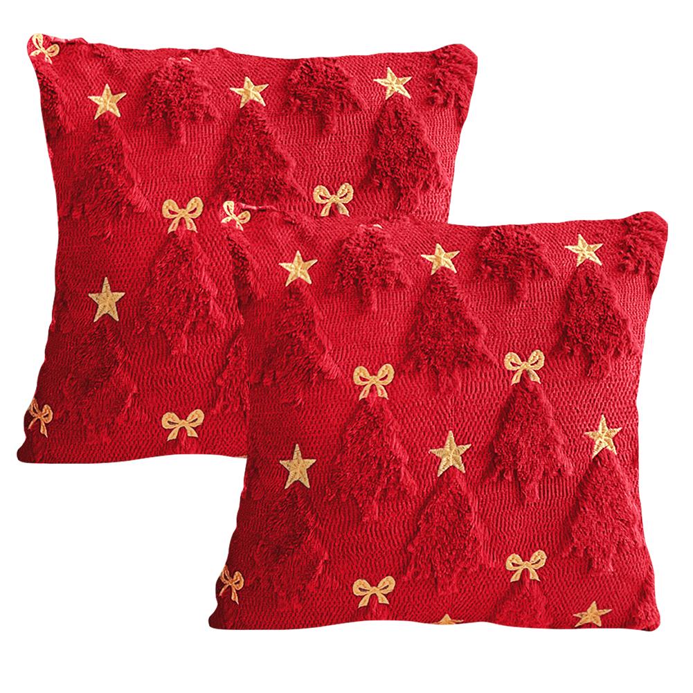 Christmas Tree Soft Plush Pillowcase 45x45cm Decorative Cushion Cover Faux Fur Pillow Covers for Sofa Bed Living Room Home Decor