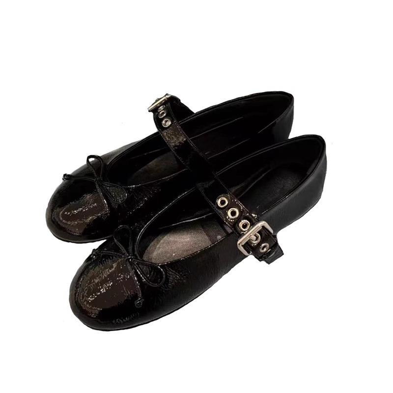 New Retro Round-toed Flat One-strap Versatile Women's Single Shoes for Commuting