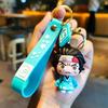 Anime Q Version Demon Slayer PVC Keychain Cute Nezuko Agatsuma Zenitsu Character Bag Pendant Car Anime Accessories Keychain
