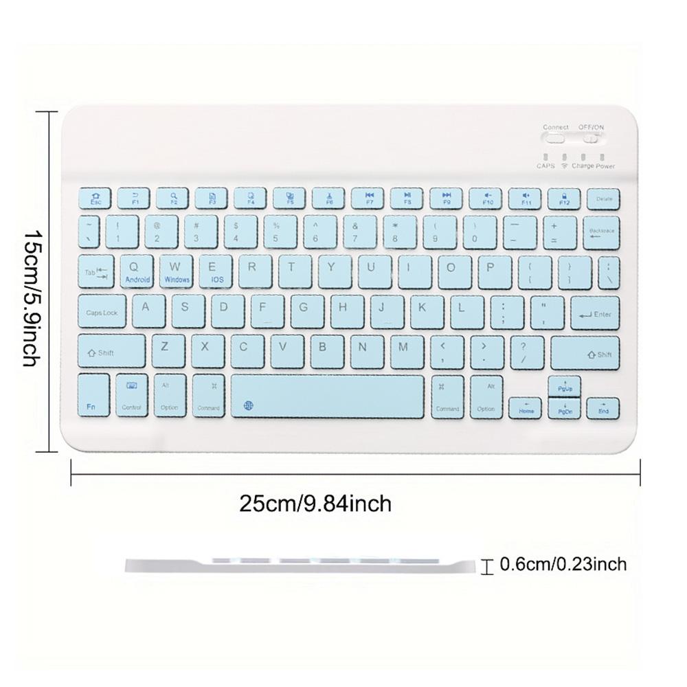 Ultra-Slim Bluetooth-Compatible Keyboard Portable Mini Wireless Keyboard Rechargeable for iPad Tablet Phone iOS Android Windows