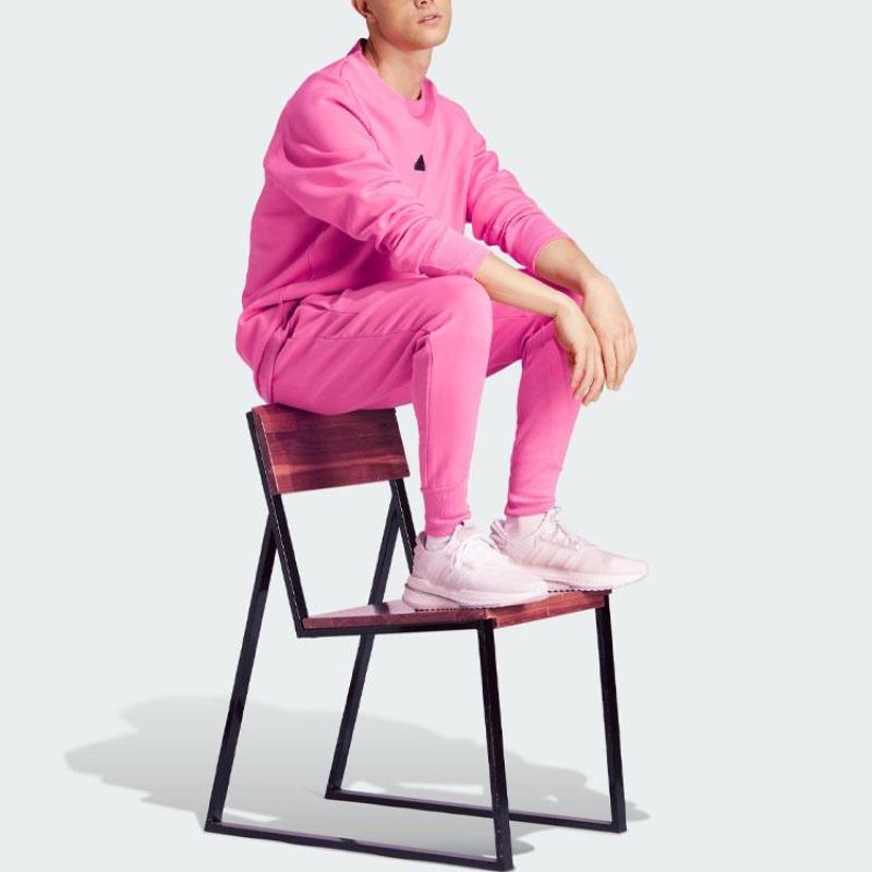 adidas ZNE. Moletom Premium Logo Liso Secagem Rápida Esportivo Casual Gola Redonda Manga Longa Masculino Moletom Rosa IN5111