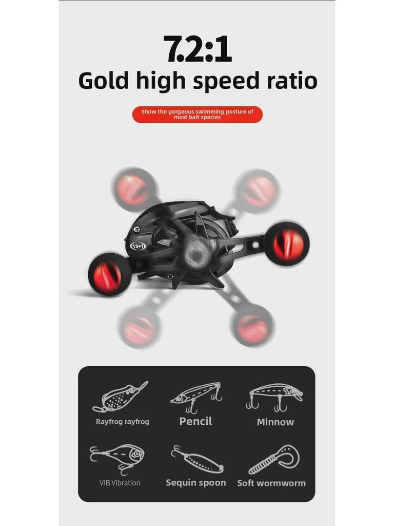 Explosion-Proof Baitcasting Reel for Thunder Rod Fishing