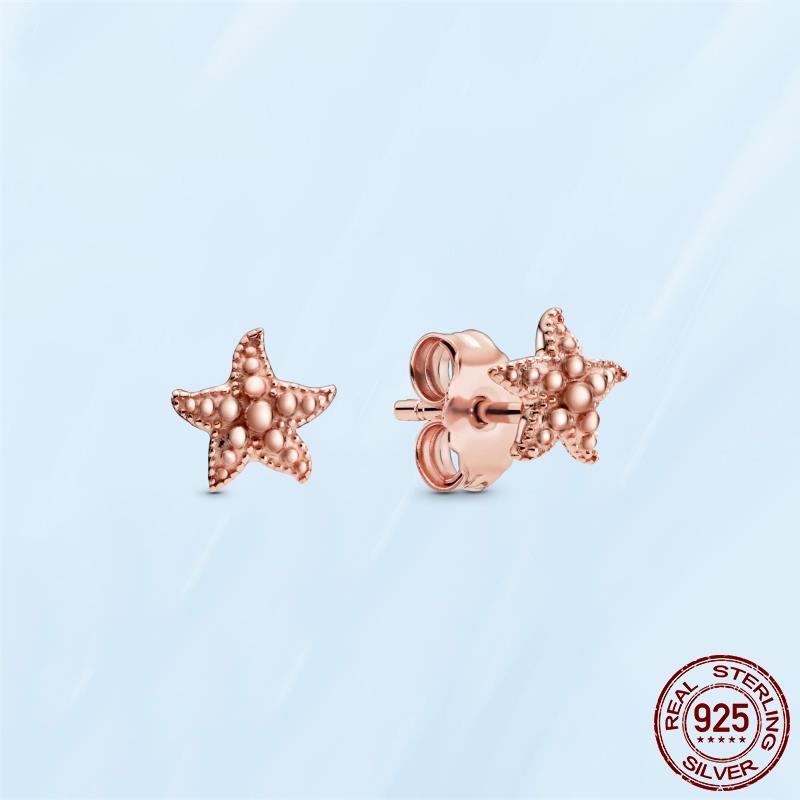 Real Original 925 Sterling Silver Daisy Flower Feather Hoop Heart Stud Earrings Fit Women Fashion Jewelry Engagement Party Gift