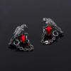 1Pcs Puncture Gothic Thorn Rose Crow Earring for Girl Punk Jewelry Goth Stud Earrings Puncture Halloween Party Accessories 2026