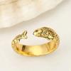 Retro Fish - Shaped Adjustable Ring Vintage Boho Style Casual Daily Wear Gold /Silver Color Finger Ring For Women Bohemian Jewel
