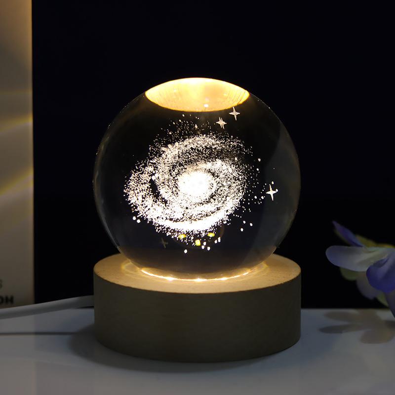 

Saturn Planet 3d Crystal Ball Night Light Lamp Thanksgiving Christmas Gift Decor Style A