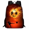 Printed Flame Football Student Schoolbag Cartoon Casual Fashion Backpack Lightweight 345 Men And Women