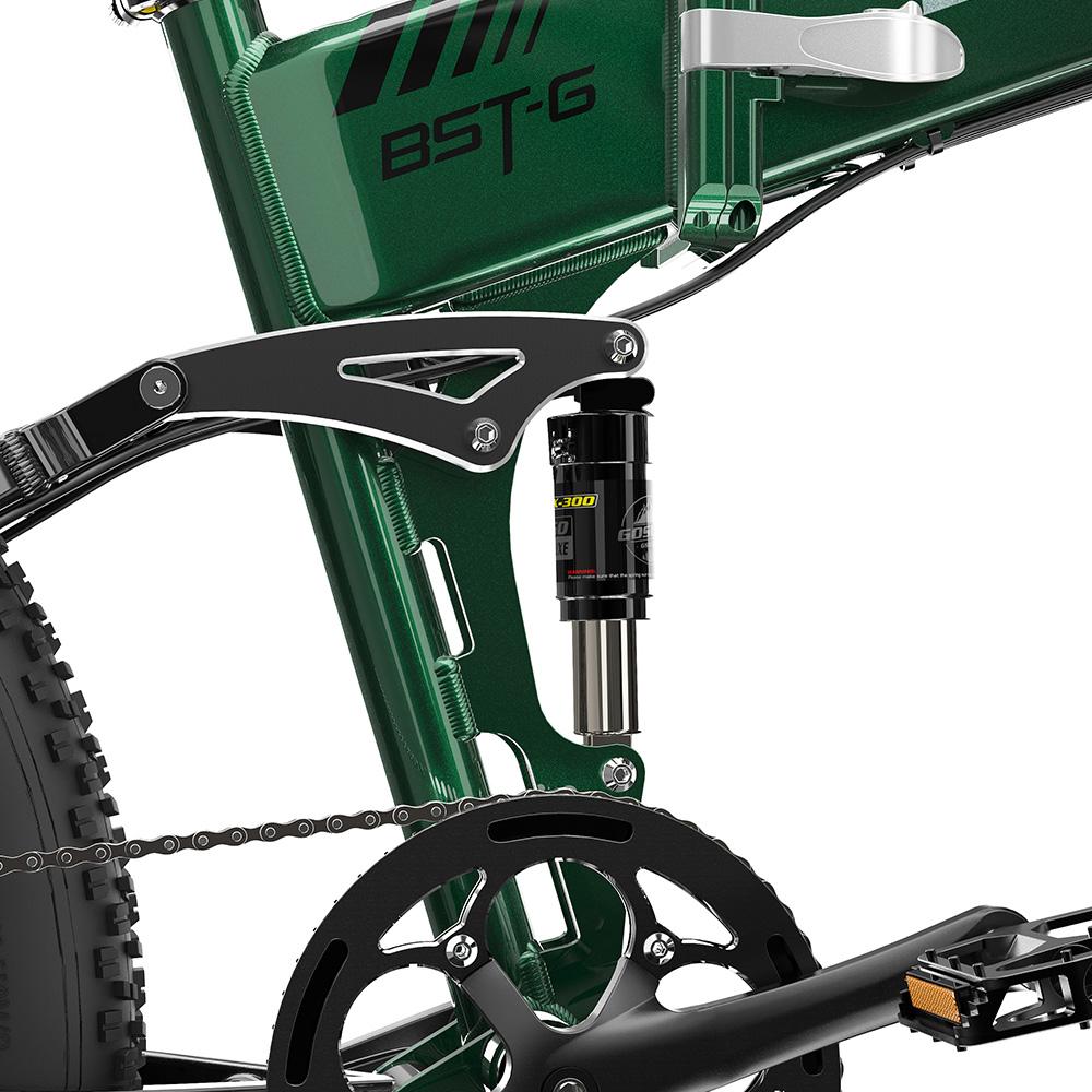 Electric Bicycle Foldable Dukawey 1000Wx2 Motor Full Suspension 48V 17.5AH 26" Fat Tire Ebike For Adult Color LCD Screen BST-6