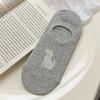 Simple Boat Socks, Spring and Summer Puppy Sweat-absorbing Cartoon Low-top Invisible Short Socks, Shallow Opening Anti-slip Silicone, No Heel Drop