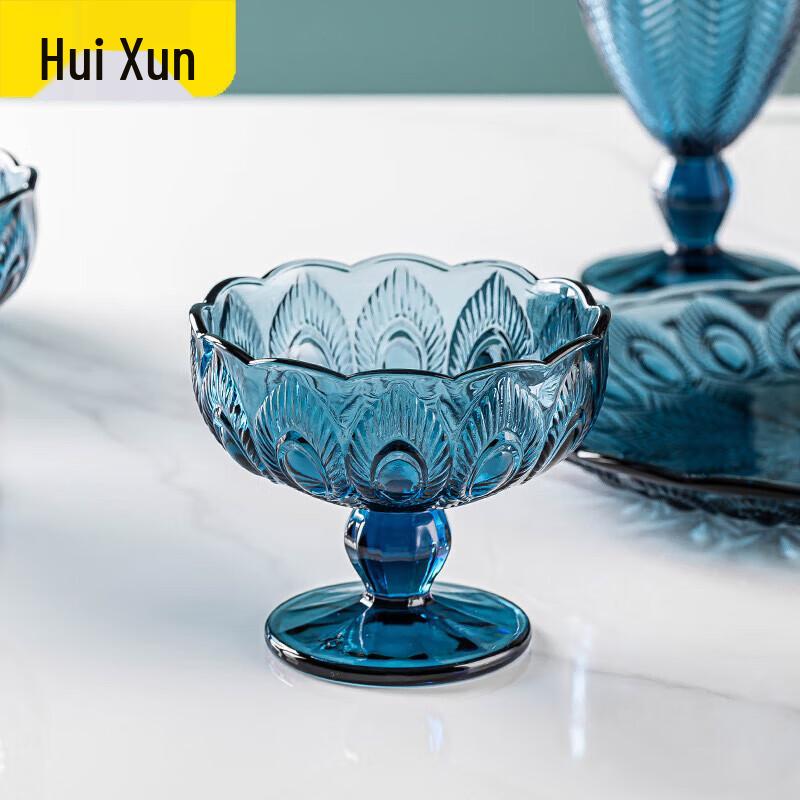 

Light Luxury Peacock Glass Dessert Cup
