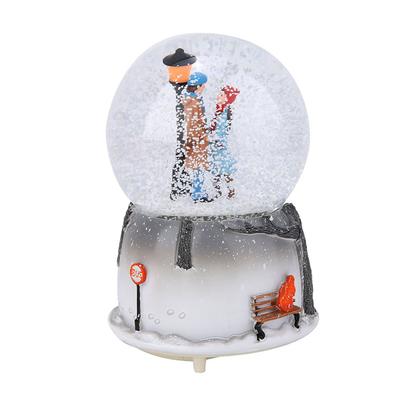 Nowość Night Light Musical Snow Globe Music Box Ornament na biurko