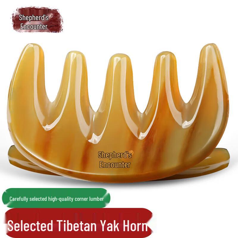 

Muyu Natural Wood & Horn Scalp Meridian Massage Comb