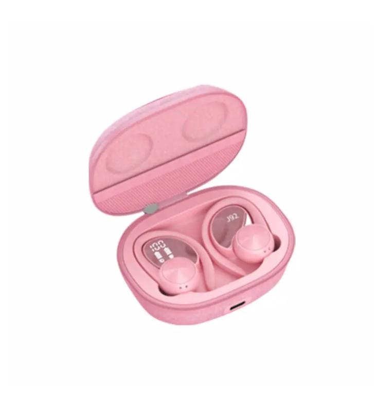 

Bag Bluetooth Headphones Nylon Earphone Case With Zipper Power Display Touch Control HIFI Wireless Earbuds With Mic For Sports