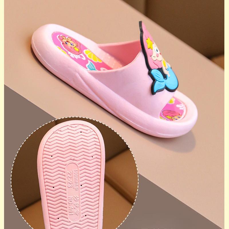 Anti-slip Thick-soled Girls' Slippers for Indoor Use. Cute Girls' Cool Shoes.