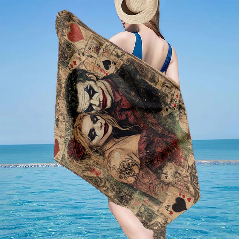 Jo-ker Floral Portrait Beach Towel, Super Soft Microfiber, Gift for Her/Him, Birthday, for Pool, Beach, Travel, Home Decor Fan gifts