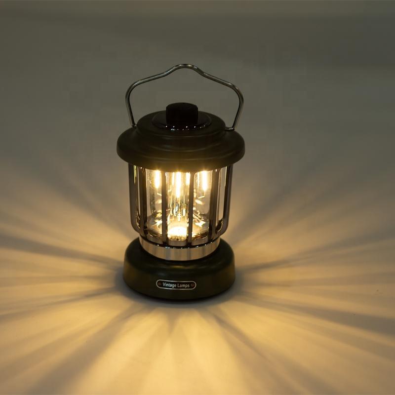 Rechargeable Metal Retro Camping Lantern Emergency Camping Lamp