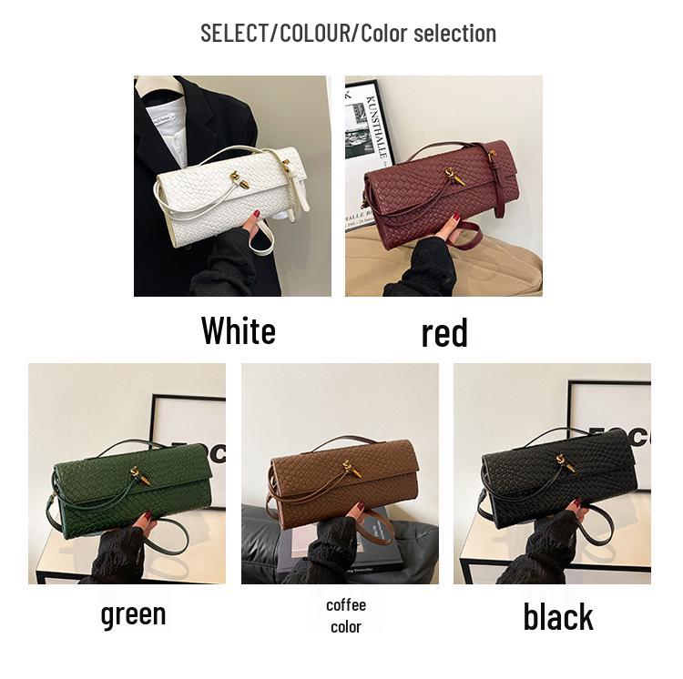 Women's Crossbody Woven Baguette Clutch - Fashionable Accordion Evening Shoulder Bag