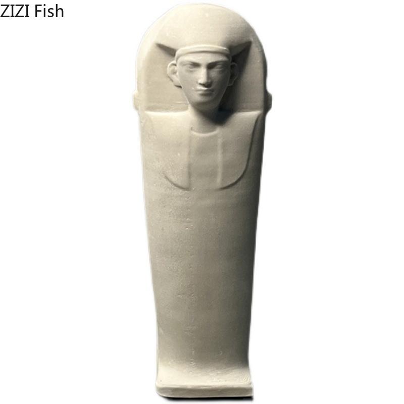 Ancient Egyptian Pharaoh's Mummy Coffin Plaster Statue Desk Decoration Artwork Figures Ornaments Sculpture Room Aesthetic Decor