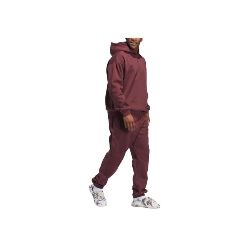 adidas Basketball Hooded Casual Fashion Soft Pullover Long Sleeve Sweatshirt Unisex Sweatshirt Dark-Red JD6145