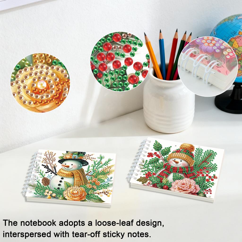 2 Pack Flower Animal DIY Diamond Painting Journals Notebooks Special Shaped Diamond Art Diary Book Christmas Gift for Adults