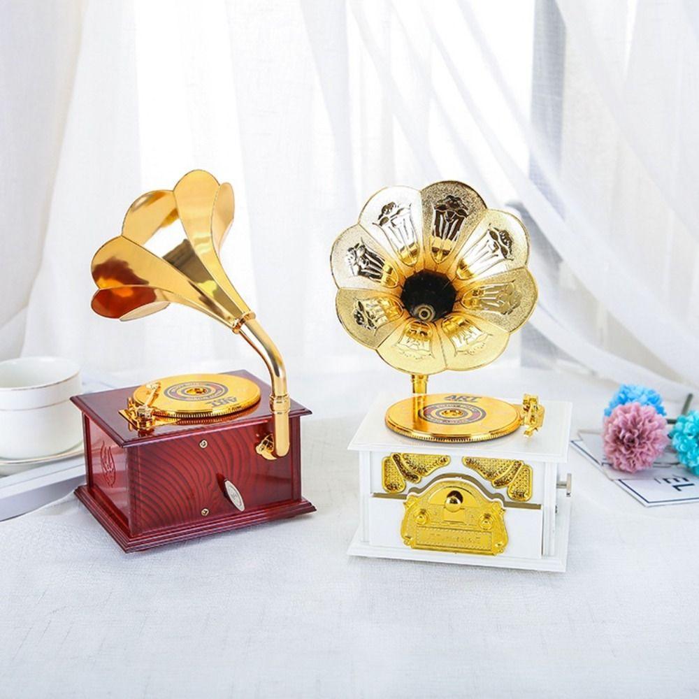 Gramophone Model Gramophone Model Music Box Retro Gramophone Drawer Music Box Desktop Ornaments