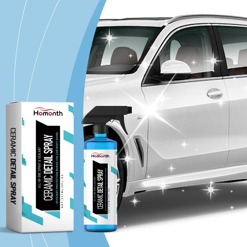 Car Ceramic Detail Spray for Paint Protection Hydrophobic Coating Reduces Dirt Sticks and Maintains Shine for Exterior Surface Cleaning
