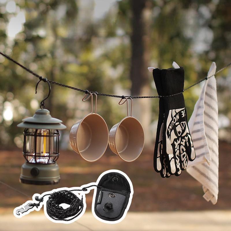 Tragbare 3-Meter Verstellbare Wäscheleine - Perlendesign für Outdoor-Camping & Reisen