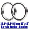 ACB458 ( 2 PCS ) Bicycle Headset Bearing Cover 36.8*45.8*6.5mm 45/45 Degree Chrome Steel Tapered Upper Lower ACB Bearings