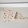 Premium sense white printed triangle scarf women's spring summer pure desire flower silk scarf neck scarf accessories scarf