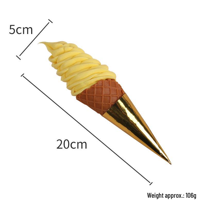 Night Market Ice Cream Cone Model: Realistic Torch Dessert Prop for Photography and Decor