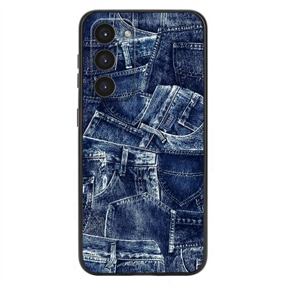 Jeans Cowboy Denim printed Phone Case For Samsung Galaxy A20,21s,22,31,32,52,53,72,73,80,91 Soft Liquid Silicone Black Cover