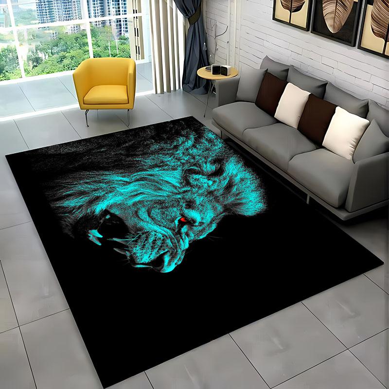 3D Dream Lion Animals Cartoon Carpet Rug for Home Living Room Bedroom Sofa DoormatDecor,Kid Play Area Rug Non-slip Floor MatGift