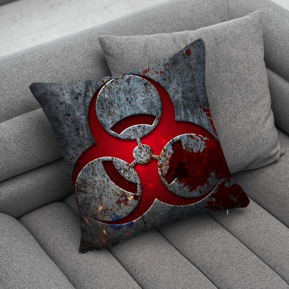 Umbrella Corporation Biohazard Nuclear Creative Patterned Pillowcases for Interior Decoration Office Living Room Home