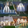 5000LM 198LED Solcellsvägglampa Fyra Huvuden Roterande Delad Vattentät Solcellsbelysning Utomhus Människokroppsinduktion Trädgård Gatubelysning