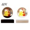 Holiday Gift for Home Office Magnetic Levitation Santa Claus Ornament, Floating Lighted Christmas Tree with Rotating Ornament Tabletop Base