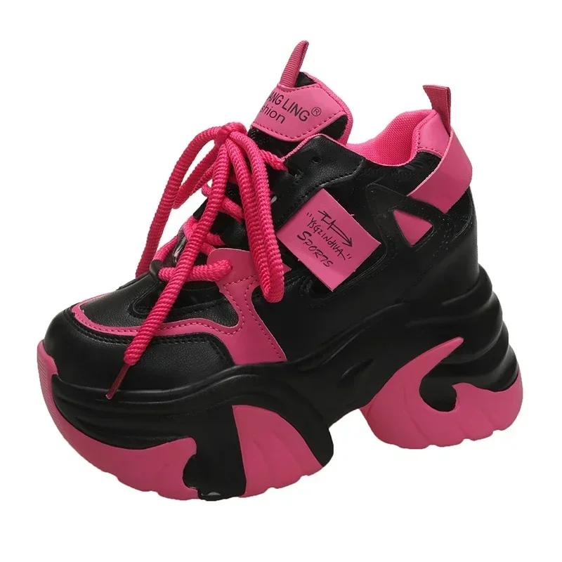 

Модные кроссовки на высокой платформе Женские 2025 Толстая подошва Спортивные Женские Кроссовки Вулканизированная обувь Женские Массивные кроссовки Zapatillas Mujer 10 см 39